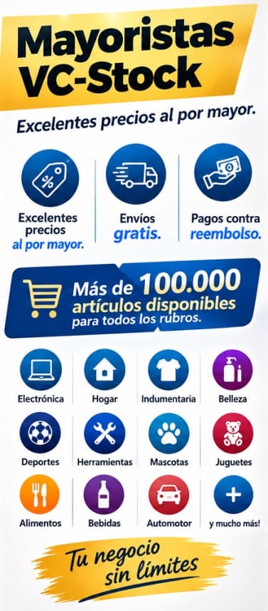 Más de más de 100.000 artículos de diferentes rubros que te permitirán ampliar el stock disponible de tu comercio.